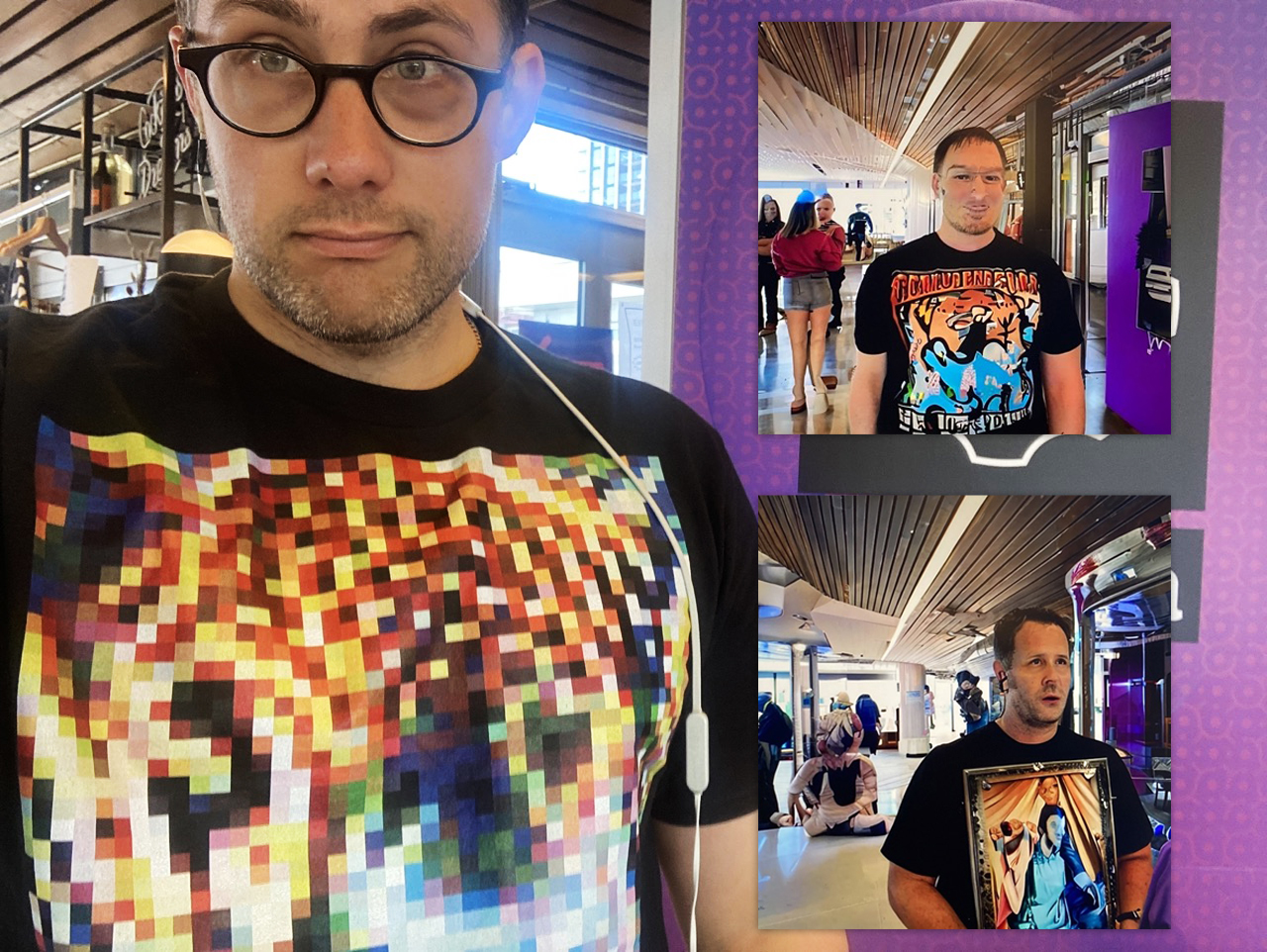 Different outputs from Jesse's adversarial pattern t-shirt.